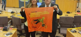 GIN MPs Fernanda Melchionna and Tarcísio Motta at the European Parliament