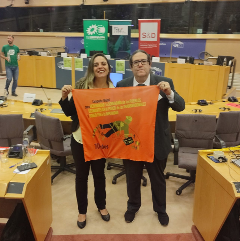 GIN MPs Fernanda Melchionna and Tarcísio Motta at the European Parliament